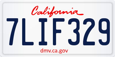CA license plate 7LIF329