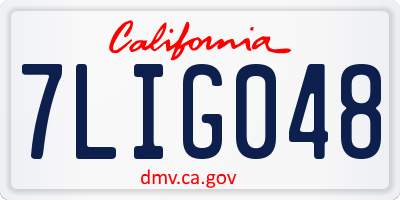 CA license plate 7LIG048