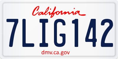 CA license plate 7LIG142