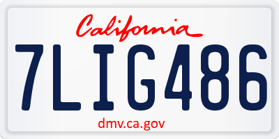 CA license plate 7LIG486