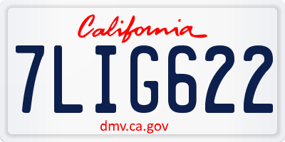 CA license plate 7LIG622