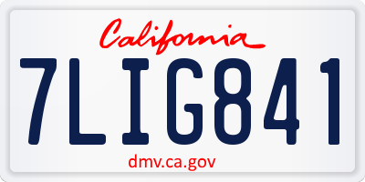 CA license plate 7LIG841