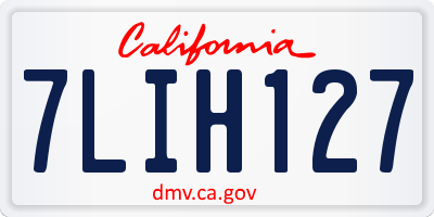 CA license plate 7LIH127