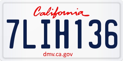 CA license plate 7LIH136