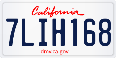 CA license plate 7LIH168