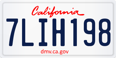 CA license plate 7LIH198