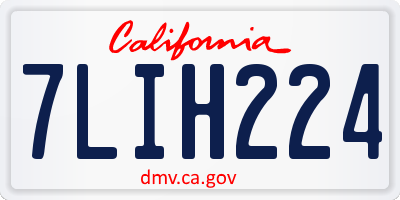 CA license plate 7LIH224