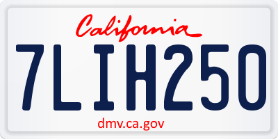 CA license plate 7LIH250