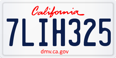 CA license plate 7LIH325