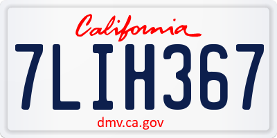 CA license plate 7LIH367