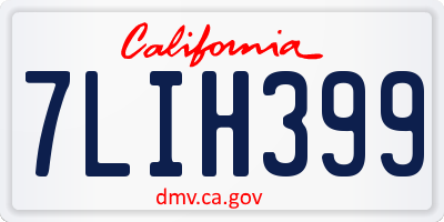 CA license plate 7LIH399