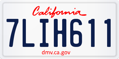 CA license plate 7LIH611