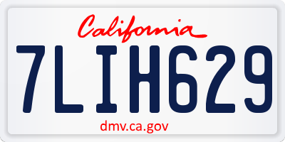 CA license plate 7LIH629