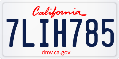 CA license plate 7LIH785