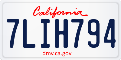 CA license plate 7LIH794