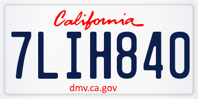 CA license plate 7LIH840