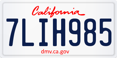 CA license plate 7LIH985