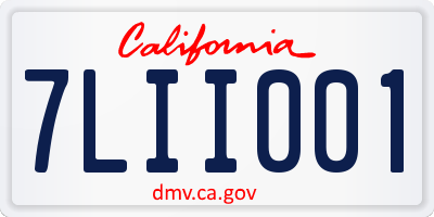 CA license plate 7LII001
