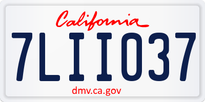 CA license plate 7LII037