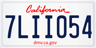 CA license plate 7LII054