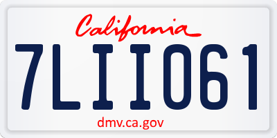 CA license plate 7LII061
