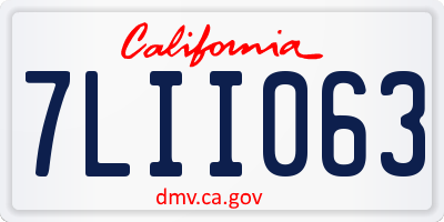 CA license plate 7LII063