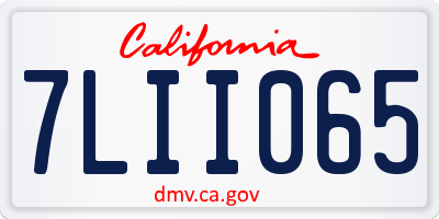 CA license plate 7LII065