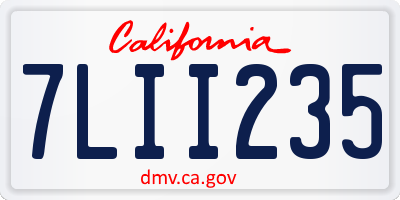 CA license plate 7LII235