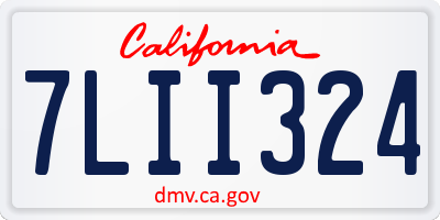 CA license plate 7LII324
