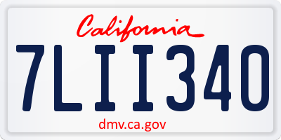 CA license plate 7LII340