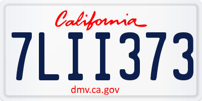 CA license plate 7LII373