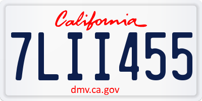 CA license plate 7LII455