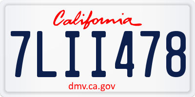 CA license plate 7LII478