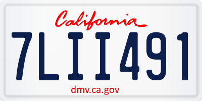 CA license plate 7LII491