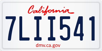 CA license plate 7LII541