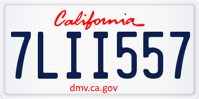 CA license plate 7LII557