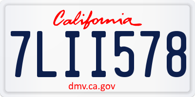 CA license plate 7LII578