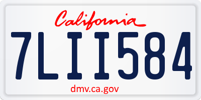 CA license plate 7LII584