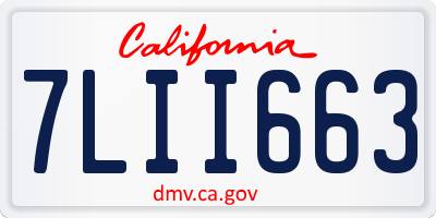 CA license plate 7LII663