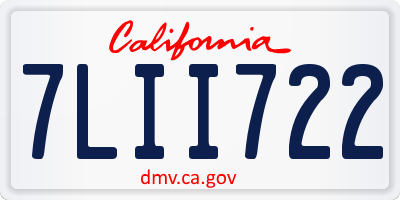 CA license plate 7LII722