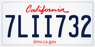 CA license plate 7LII732