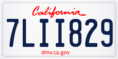 CA license plate 7LII829