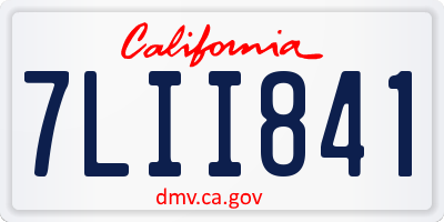 CA license plate 7LII841