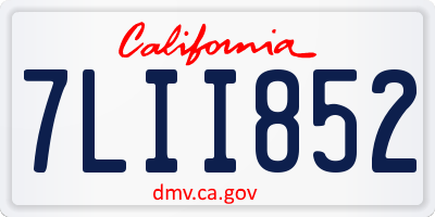 CA license plate 7LII852