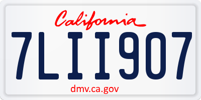 CA license plate 7LII907
