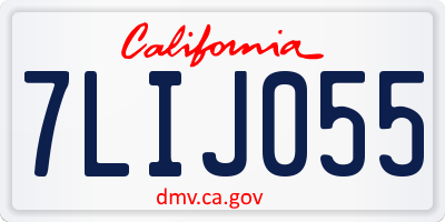 CA license plate 7LIJ055