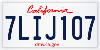 CA license plate 7LIJ107