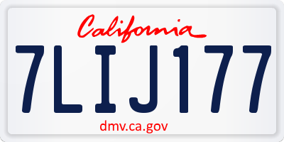 CA license plate 7LIJ177