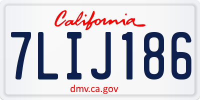 CA license plate 7LIJ186