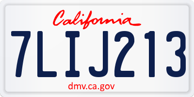 CA license plate 7LIJ213